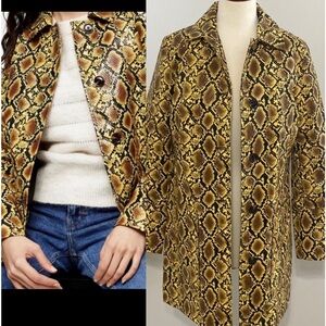 Topshop Snake Embossed Car Coat Size 6